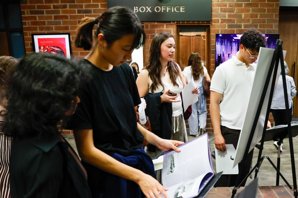Guests at the lobby exhibit and display